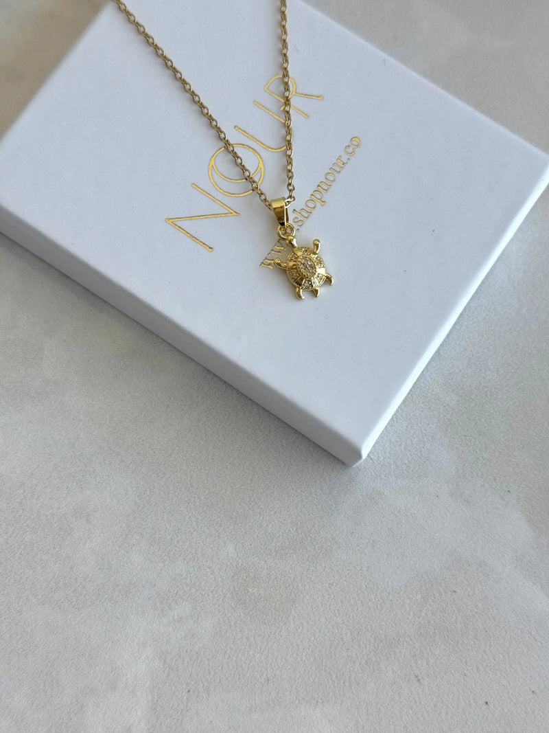 Stone-Set Turtle Necklace