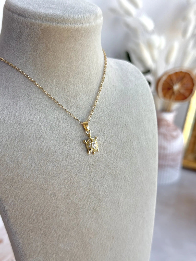 Stone-Set Turtle Necklace