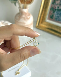 925 Sterling Silver | Heart Initial Birthstone Necklace - thumbnail 4
