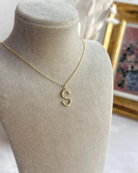 925 Sterling Silver | Round Stone-Set Initial Necklace - thumbnail 3