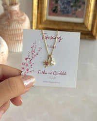 925 Sterling Silver | North Star Birthstone Initial Necklace - thumbnail 3