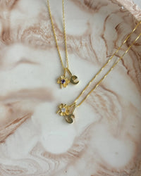 925 Sterling Silver | Clover Birthstone Initial Necklace - thumbnail 4