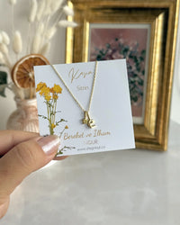 925 Sterling Silver | Mini Star Birthstone Initial Necklace - thumbnail 3