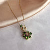 Emerald Green Flower Authentic Necklace
