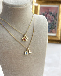 925 Sterling Silver | Daffodil Birthstone Initial Necklace - thumbnail 1
