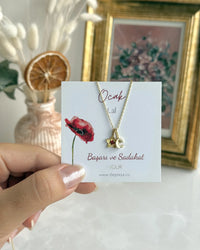 925 Sterling Silver | Daffodil Birthstone Initial Necklace - thumbnail 6