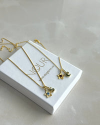 925 Sterling Silver | Daffodil Birthstone Initial Necklace - thumbnail 3
