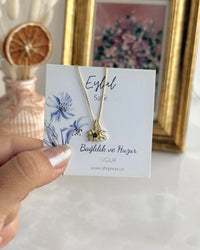 925 Sterling Silver | Daisy Birthstone Initial Necklace - thumbnail 3