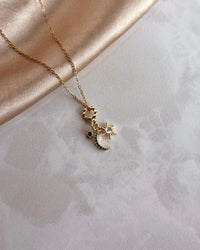 Crescent Star Ring Charm Necklace - thumbnail 2