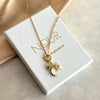 Crescent Star Ring Charm Necklace