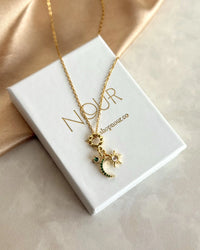 Crescent Star Ring Charm Necklace - thumbnail 1