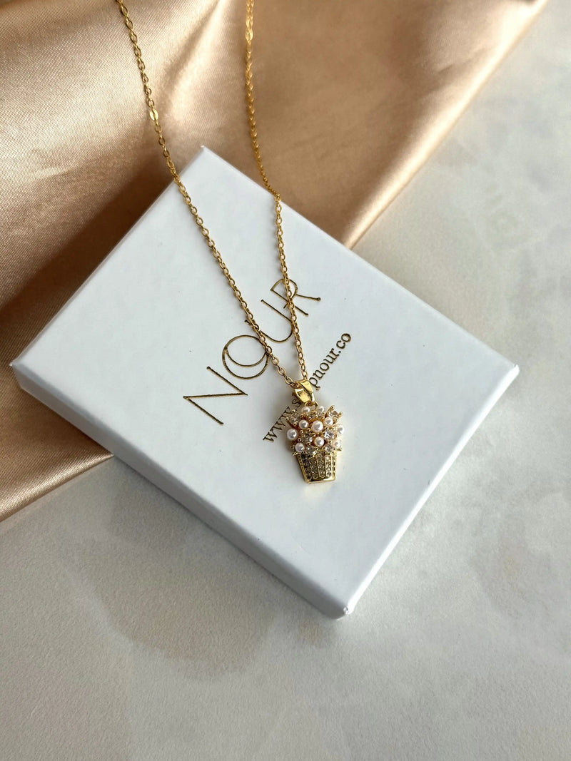 Pearl Basket Necklace
