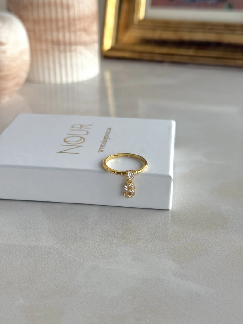 925 Sterling Silver | Initial Birthstone Ring