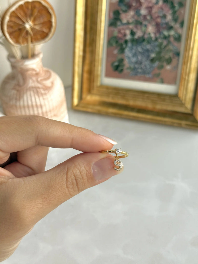 925 Sterling Silver | Initial Birthstone Ring