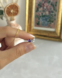 925 Sterling Silver | Double Teardrop Birthstone Necklace - thumbnail 4