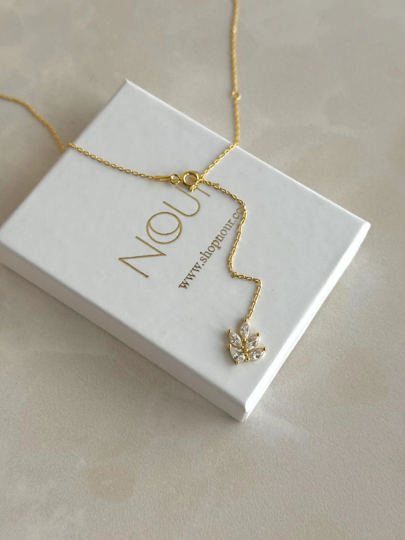 925 Sterling Silver | Adjustable Lotus Y Necklace