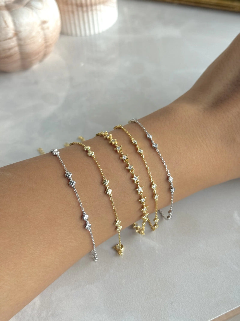 925 Sterling Silver | Clover Chain Bracelet