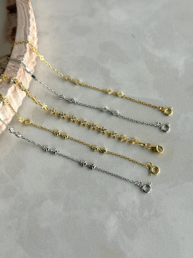 925 Sterling Silver | Stone-Set Star Bracelet