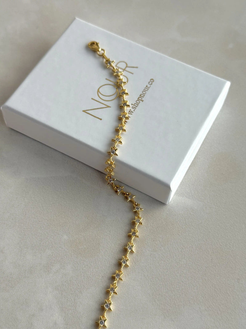 925 Sterling Silver | Stone-Set Star Bracelet