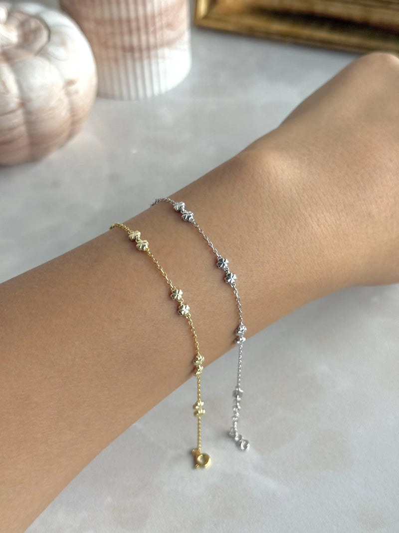 925 Sterling Silver | Clover Chain Bracelet