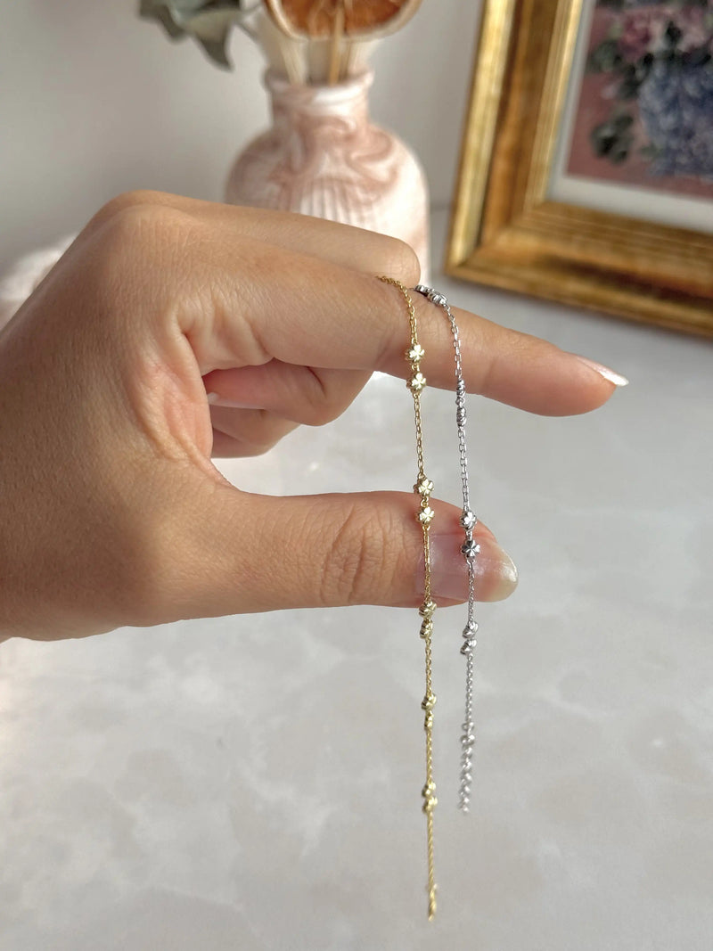 925 Sterling Silver | Clover Chain Bracelet