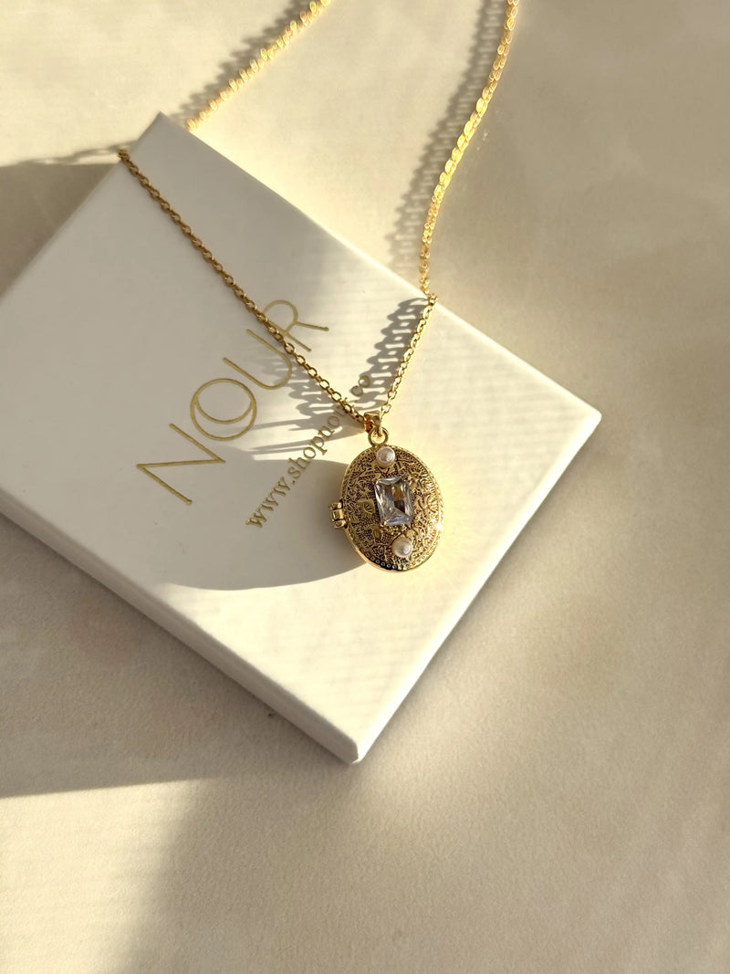 Baguette Stone Locket