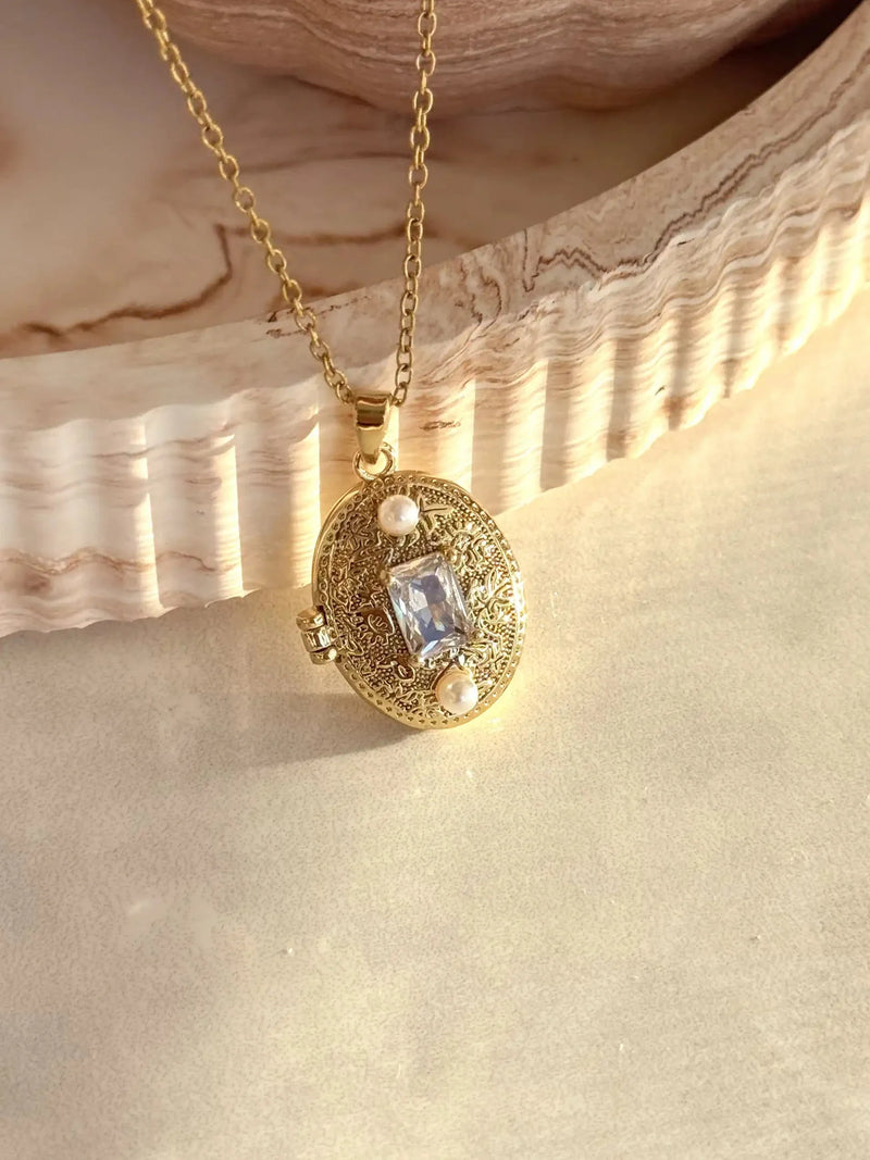Baguette Stone Locket