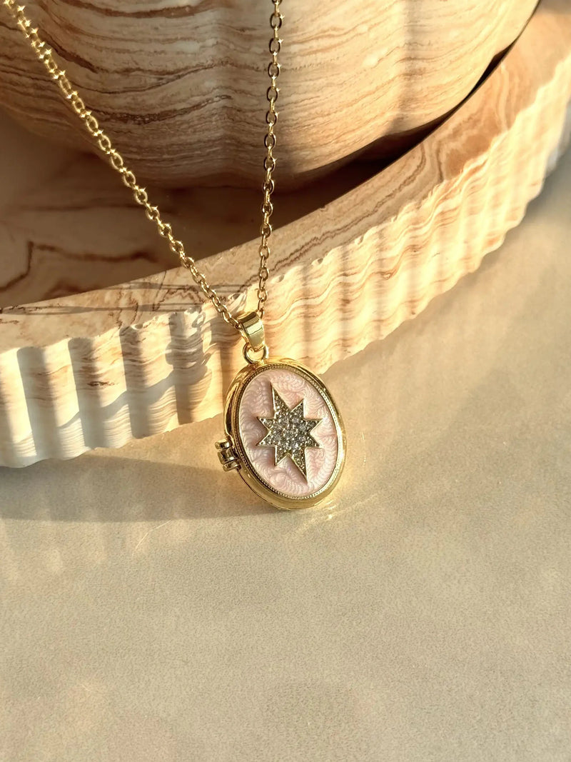 Pink North Star Locket
