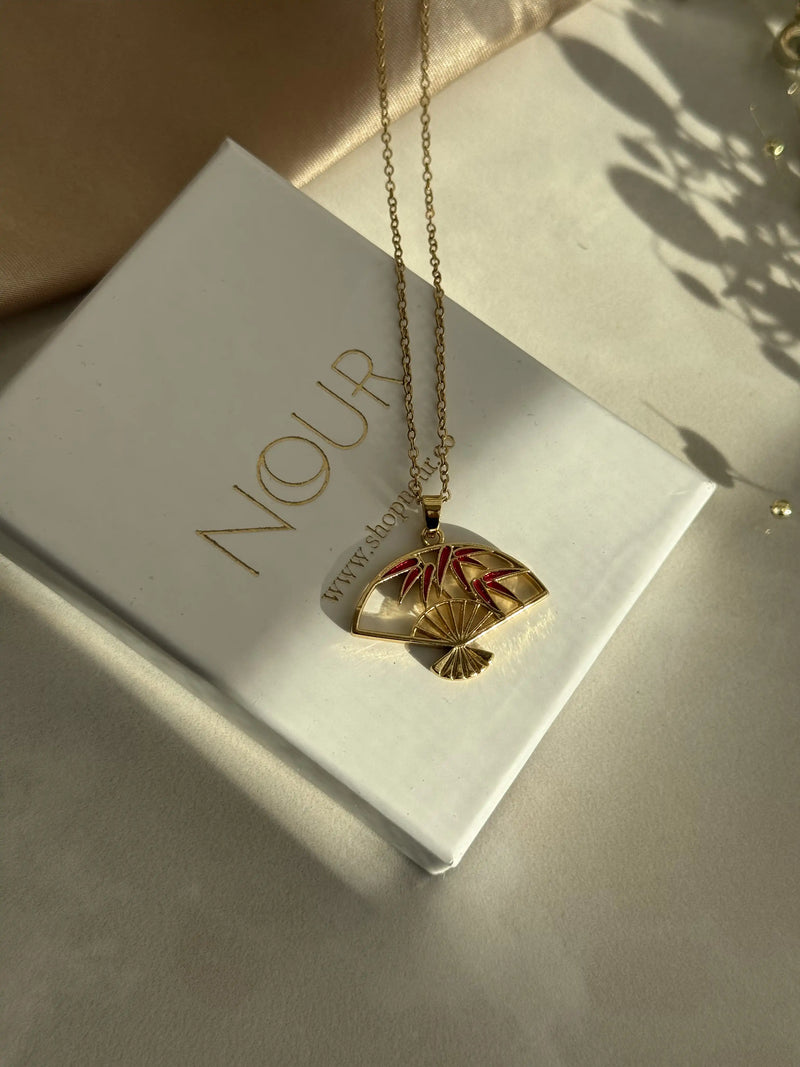 Red Fan Necklace