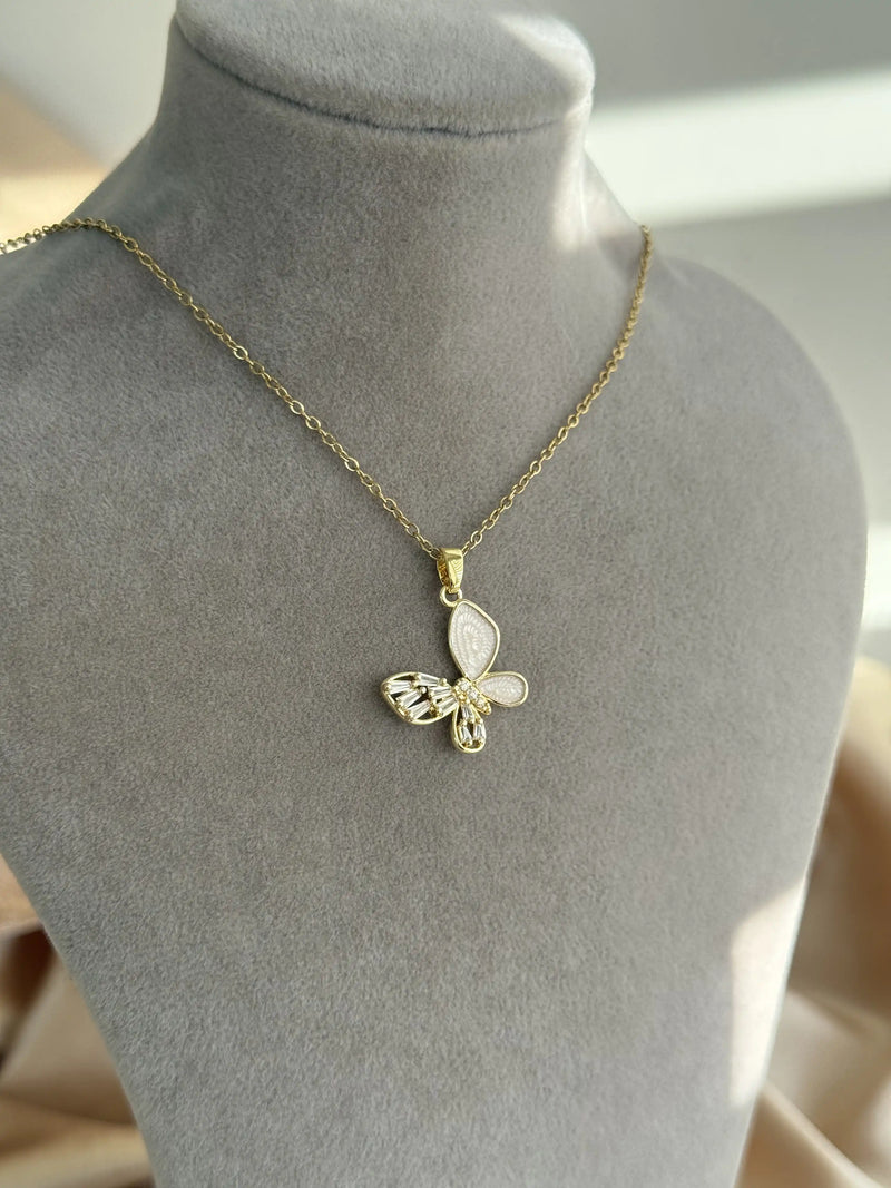Mother-of-Pearl Butterfly Necklace