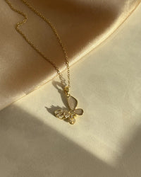 Mother-of-Pearl Butterfly Necklace - thumbnail 1