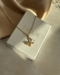 Mother-of-Pearl Butterfly Necklace - thumbnail 2