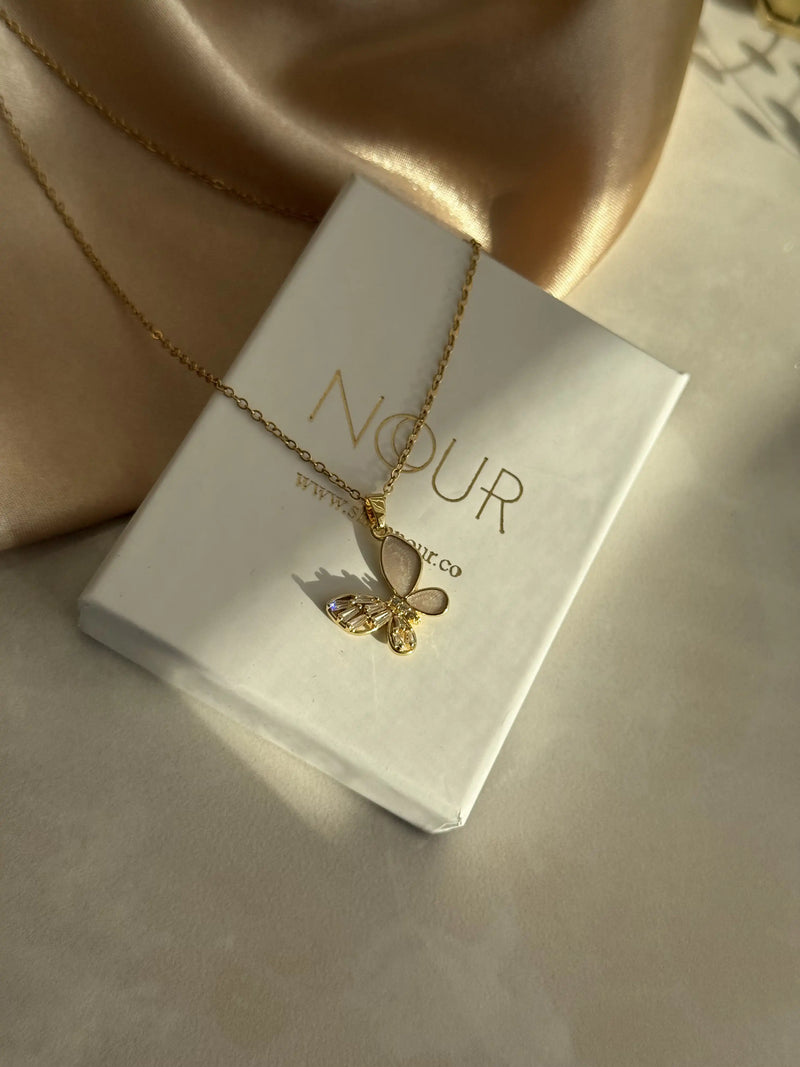 Mother-of-Pearl Butterfly Necklace