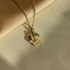 White Flower Branch Necklace