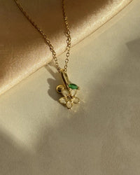 White Flower Branch Necklace - thumbnail 1