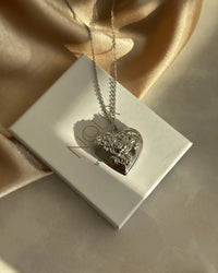 Silver Heart Rose Locket - thumbnail 3