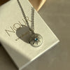 Silver Blue Sun Medallion