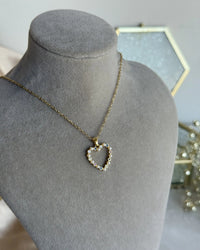 Pearl-Colored Heart Necklace - thumbnail 1