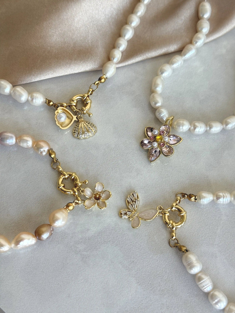 Pink Pearl Lotus Bracelet