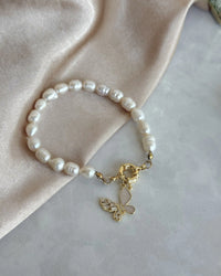 Mother-of-Pearl Butterfly Pearl Bracelet - thumbnail 2