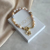 Pink Pearl Lotus Bracelet