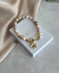 Pink Pearl Lotus Bracelet - thumbnail 1