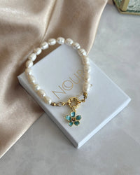 Pearl Blue Lotus Bracelet - thumbnail 4