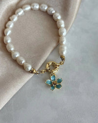 Pearl Blue Lotus Bracelet - thumbnail 1