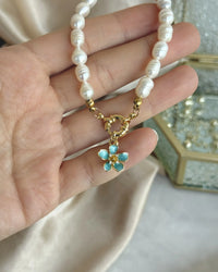 Pearl Blue Lotus Bracelet - thumbnail 2