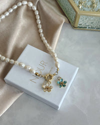 Lotus Flower Pearl Necklace - thumbnail 1