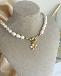 Lotus Flower Pearl Necklace - thumbnail 2