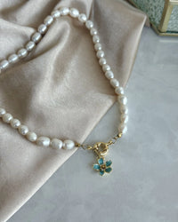 Lotus Flower Pearl Necklace - thumbnail 3