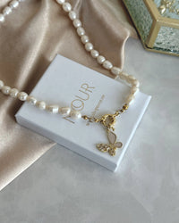 Mother-of-Pearl Butterfly Pearl Necklace - thumbnail 2