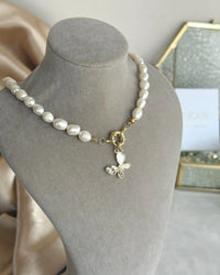 Mother-of-Pearl Butterfly Pearl Necklace - thumbnail 1